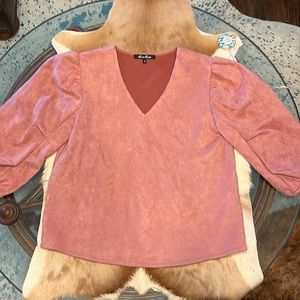 Faux suede blouse